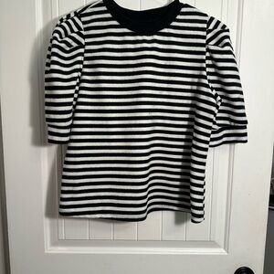 Black and White Striped Top